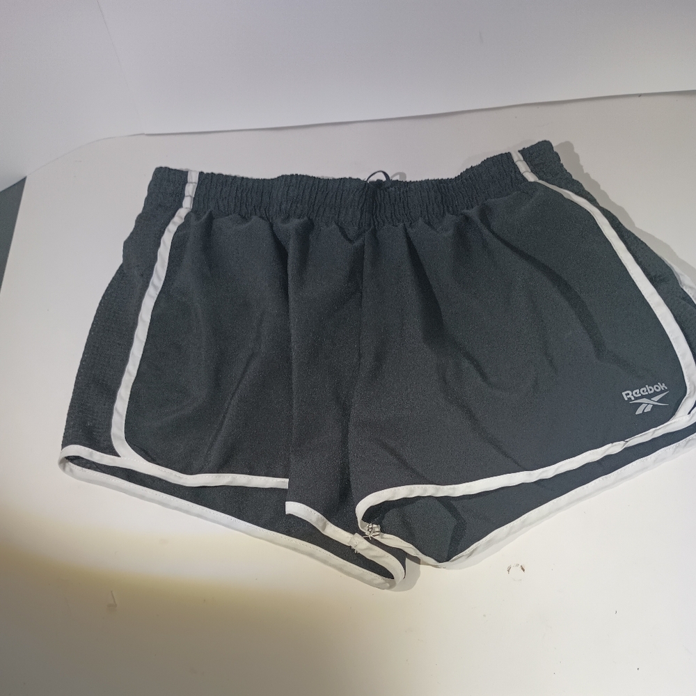 Reebok Women's Athletic Shorts Drawstring Waist Mesh Side Insets Black Medium